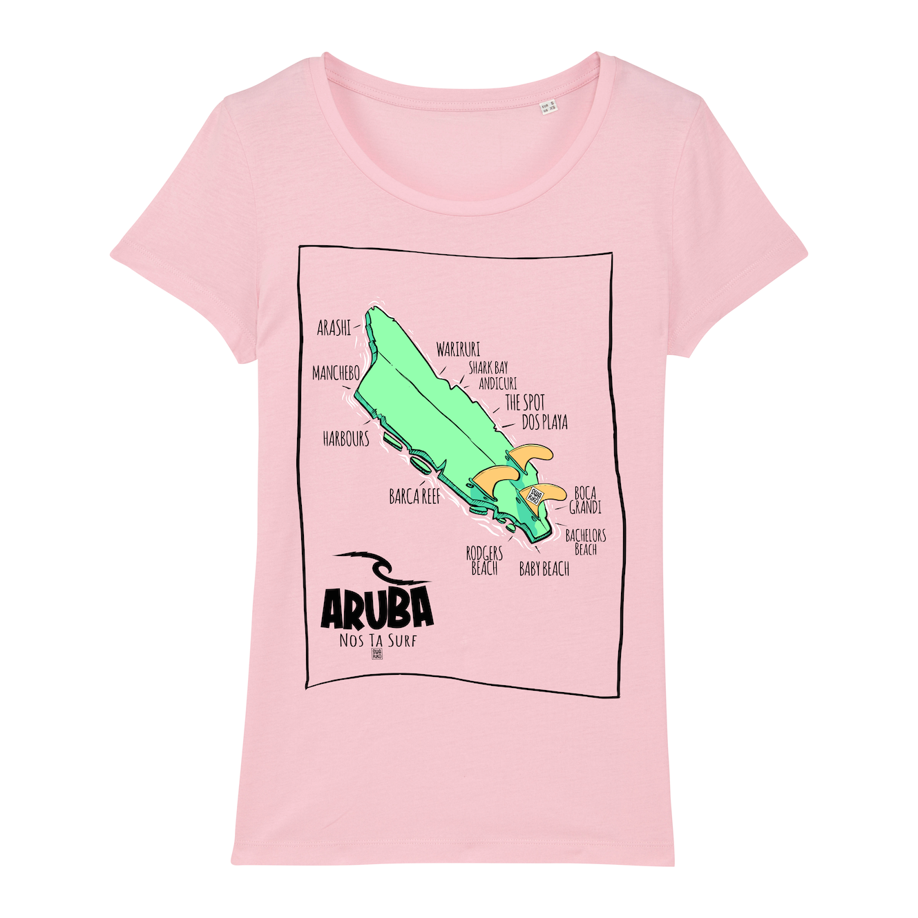 Surf T-shirt Aruba Island women, pink