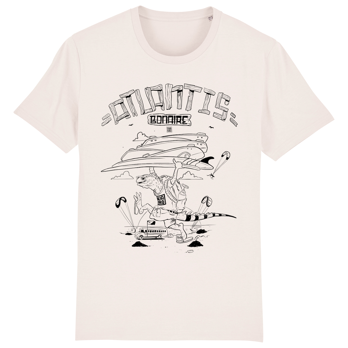 Kitesurf T-shirt Bonaire vinage white men