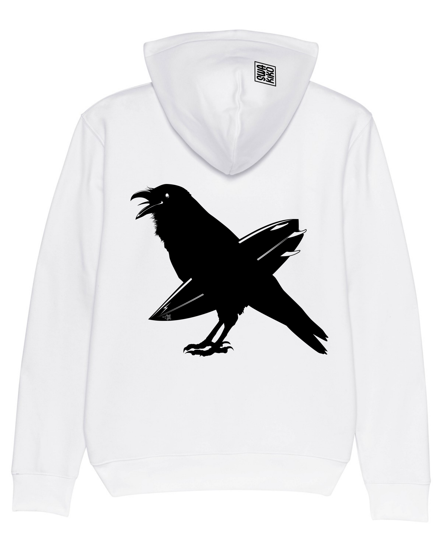 Hoodie Ripping Crow, white