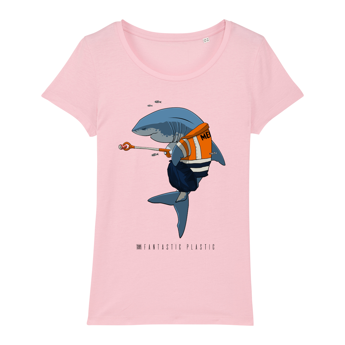 Surf t-shirt women pink, Cleaning Shark