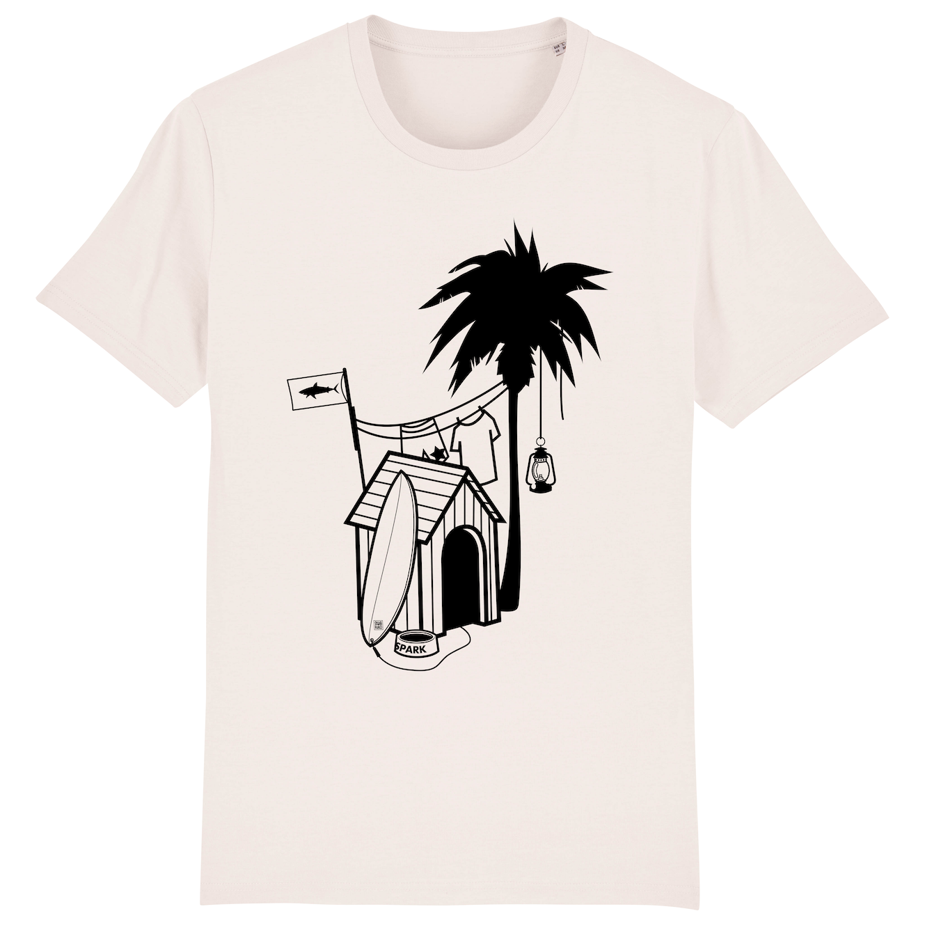 Surf t-shirt men white, Doghouse Palmtree