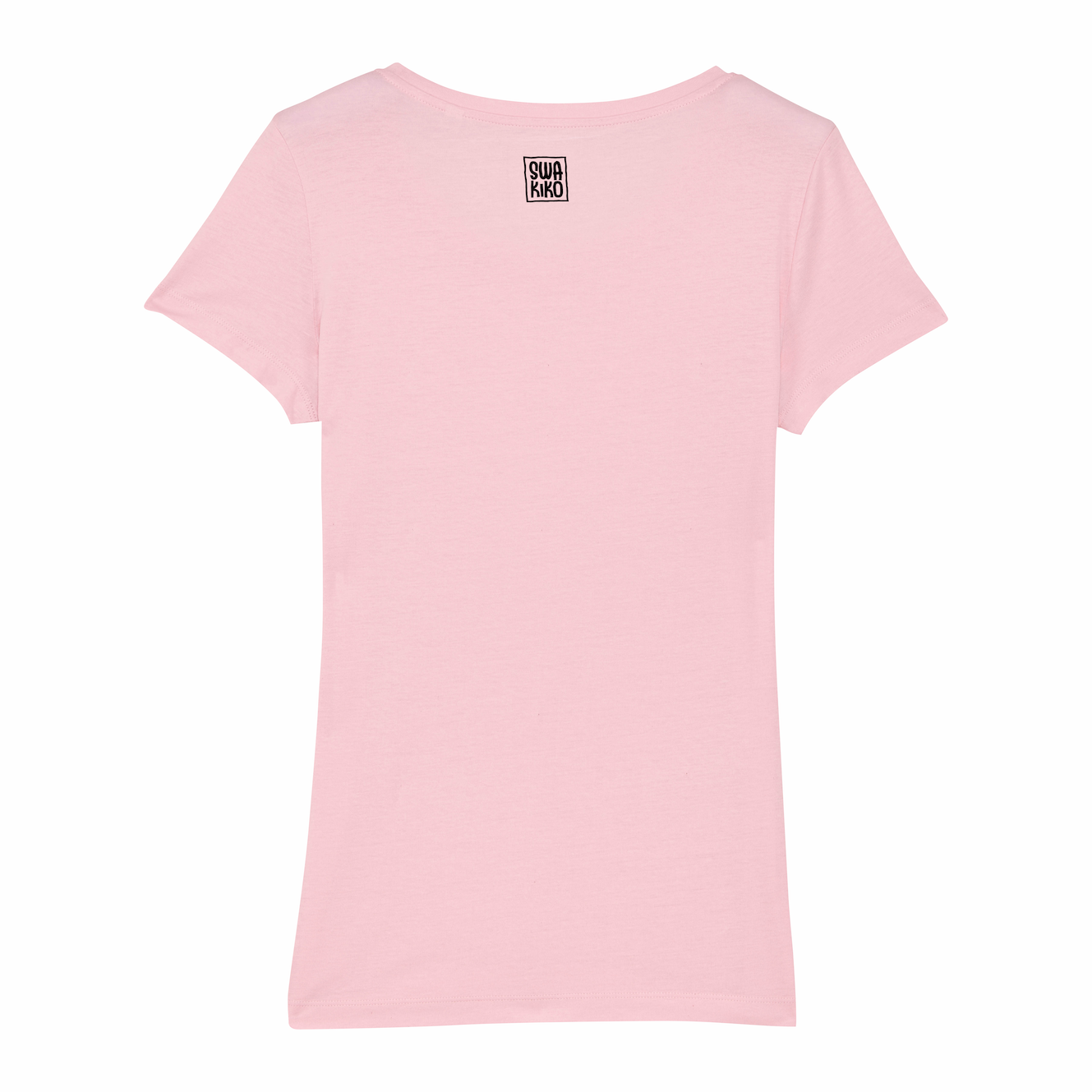 SWAKiKO logo back on pink T-shirt
