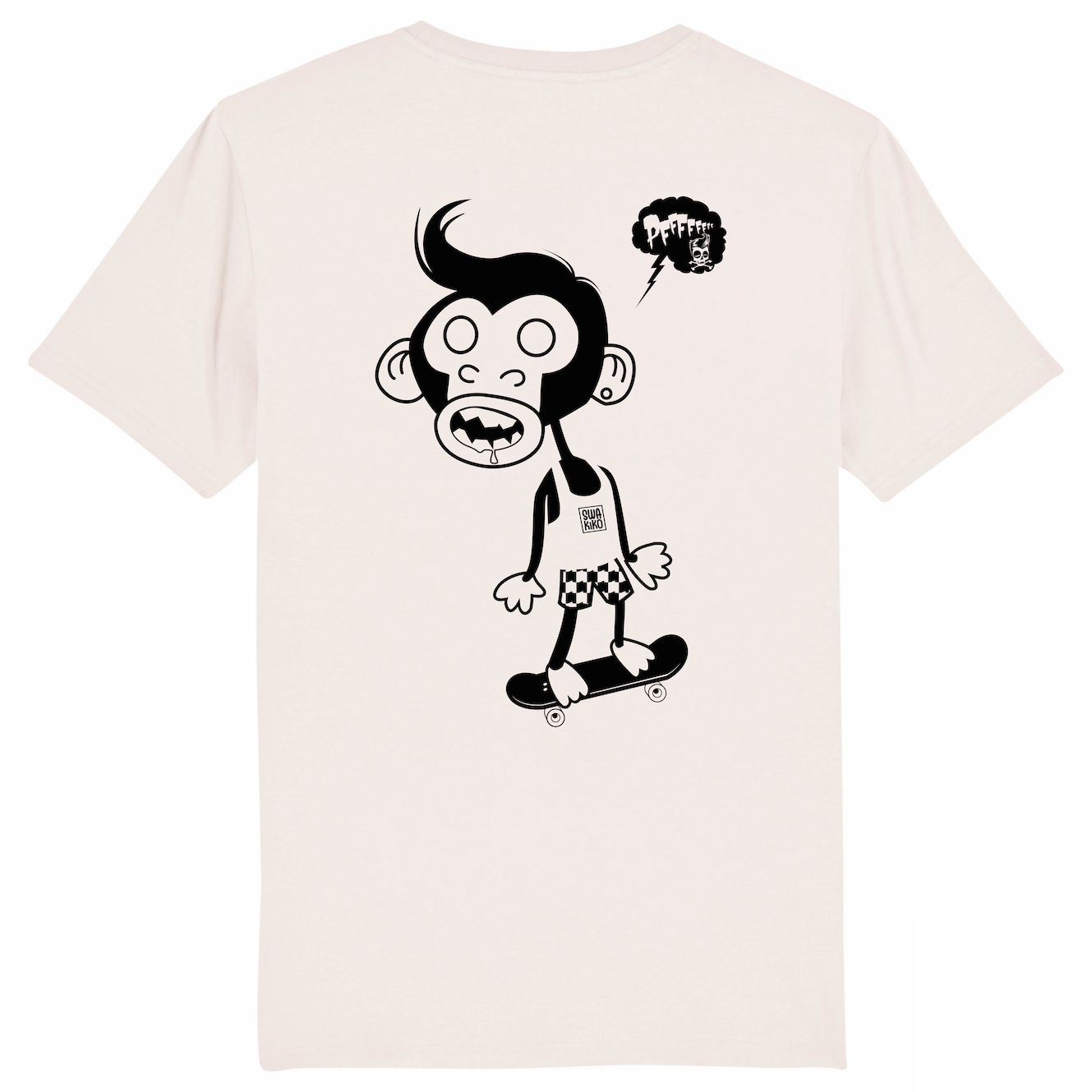 Skate T-shirt Monkey, vintage white men