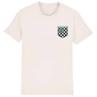 Wit T-shirt met een geblokt SWAKiKO borstlogo