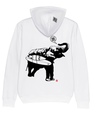 Surf Hoodie Elephant, white