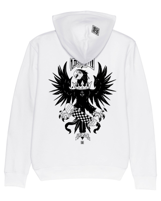 Skate Hoodie Black Parrot, white