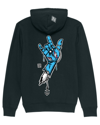 Surf Hoodie Rock hand, black