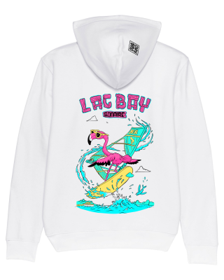 Hoodie Freestyle Windsurfing Flamingo, white