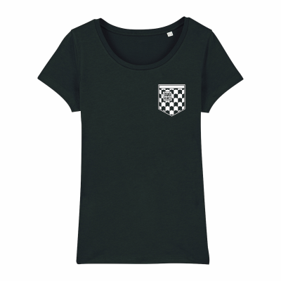 Skate T-shirt Bonaire, black front SWAKiKO logo