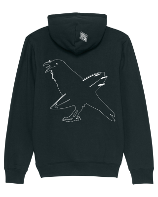 Hoodie Surfing Crow black