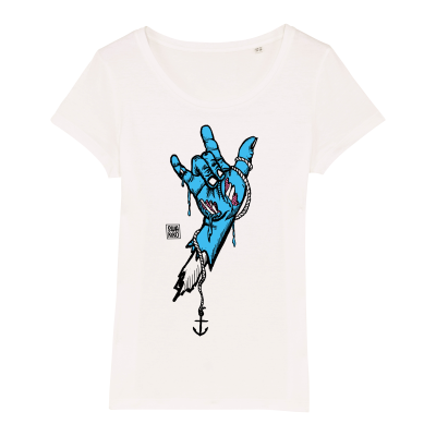 Surf t-shirt women white, Surf Rocks
