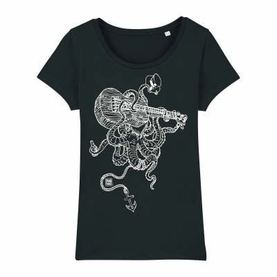 Surf t-shirt women black, Septopus Rock