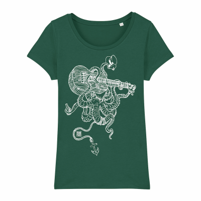 Surf t-shirt women green, Septopus Rock