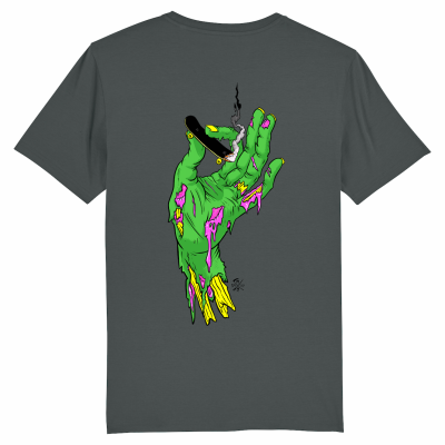 Skate t-shirt men anthracite, smoke it green