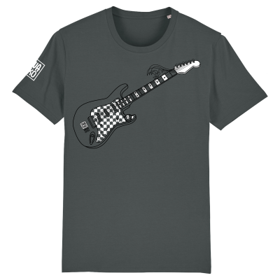Antraciet groen Surf T-shirt met de Stratocaster gitaar