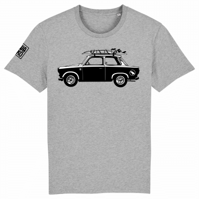 Surf t-shirt men grey, Car with surfboard