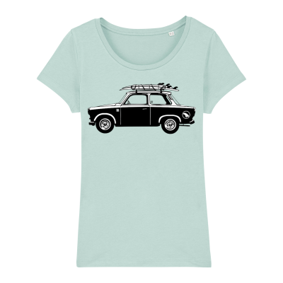 Surf T-shirt women, Trabant Classic, caribbean blue