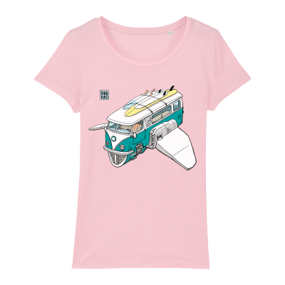 Surf t-shirt women pink, Volkswagon Surfship