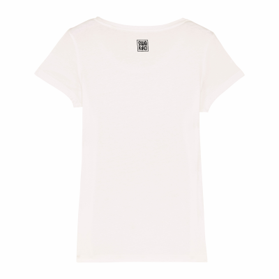 Surf t-shirt women white, Seagull back